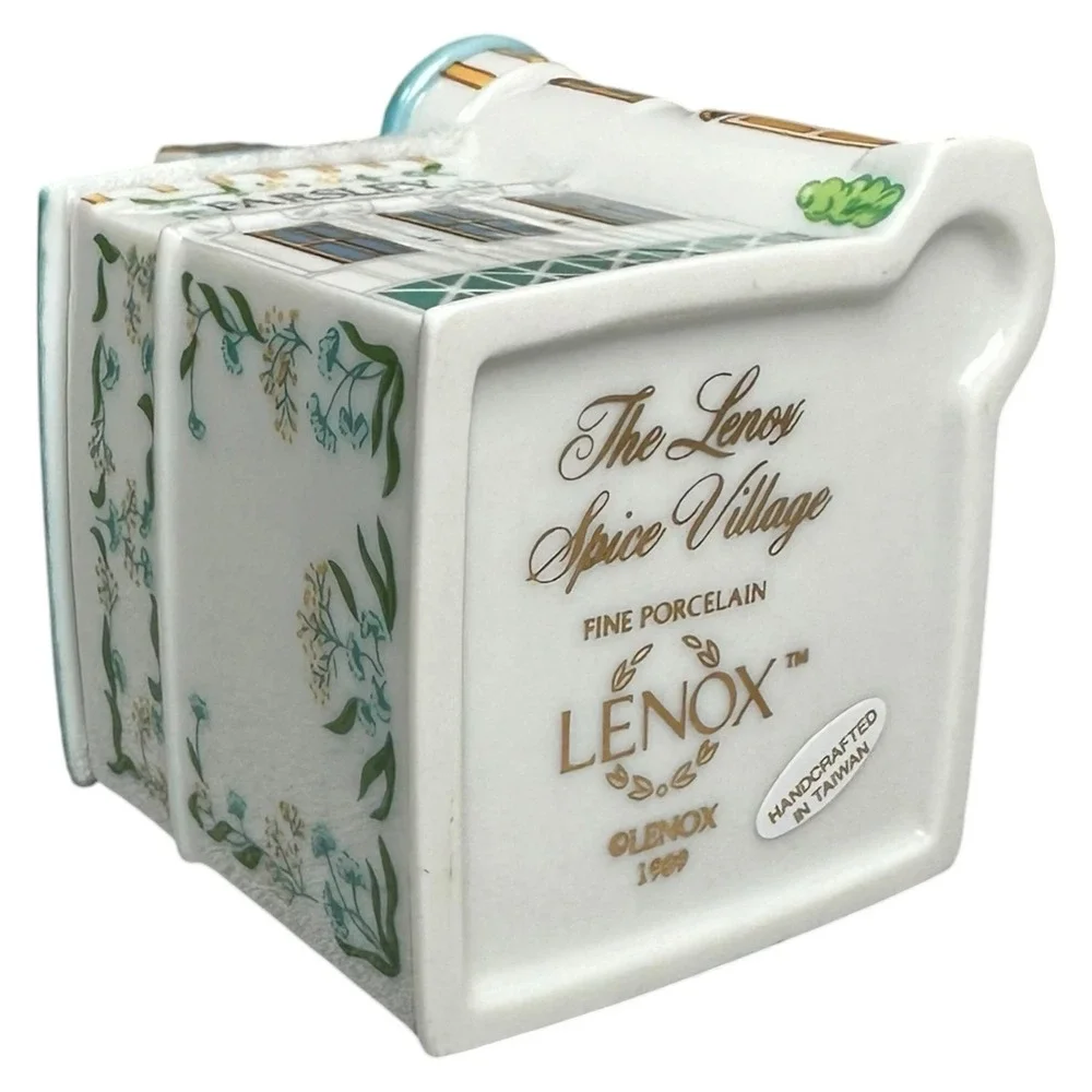 Vintage The Lenox Spice Village Parsley House Jar Fine Porcelain With Foam 1989
